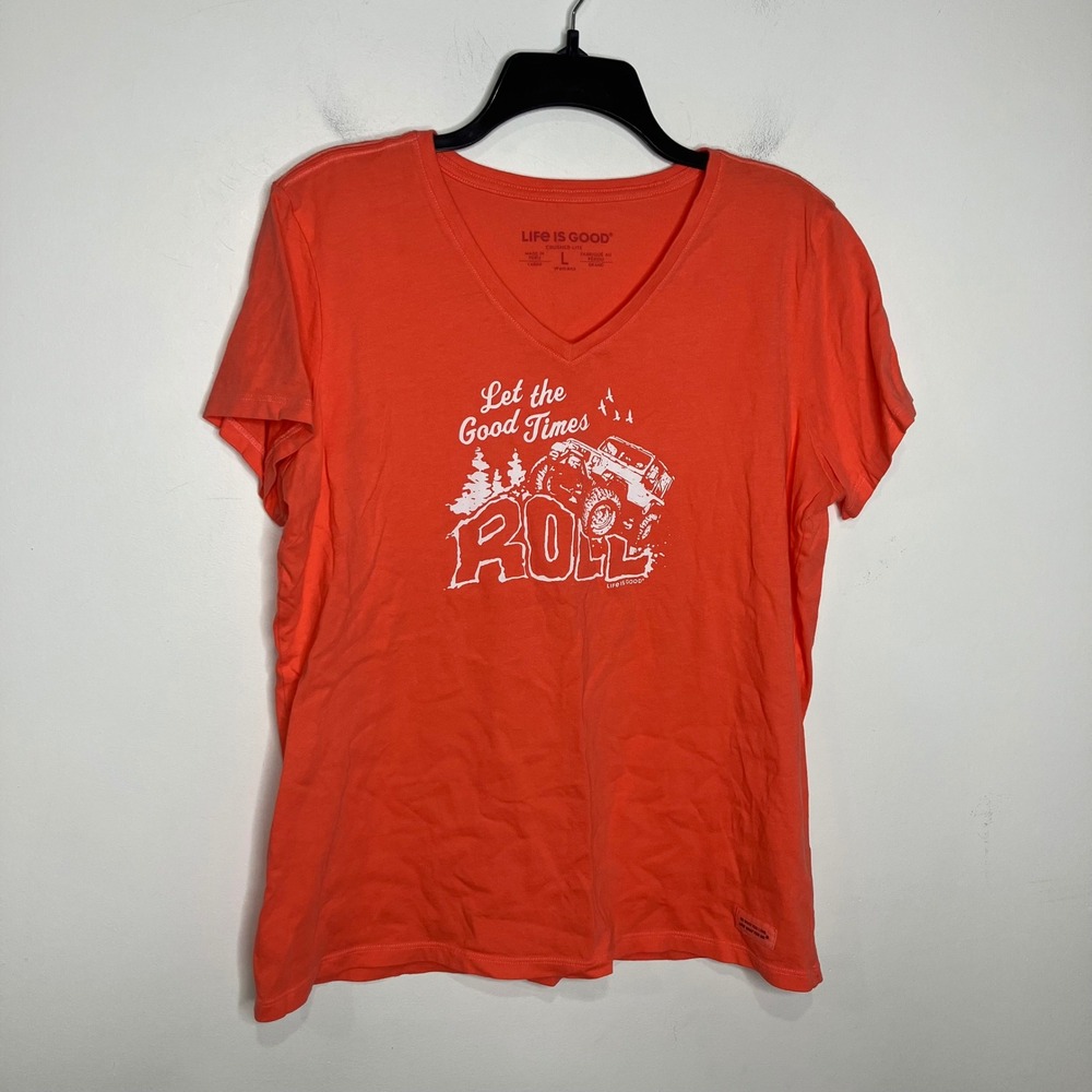 Life is good let the good times‎ roll jeep crusher lite tee womens size large